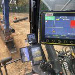 GPS being used to dig out trench ready for drainage