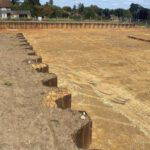 22,000m3 bulk excavation, batters being formed in the fill area